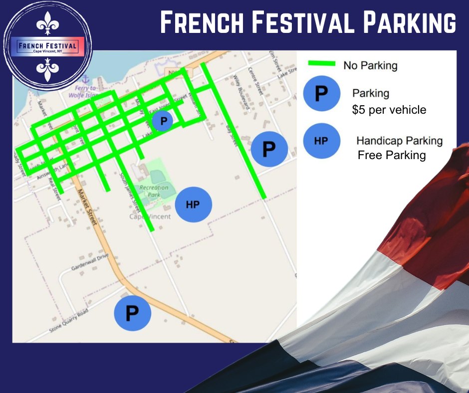 French Festival Parking & Handicap Accessibility to Cape Vincent!